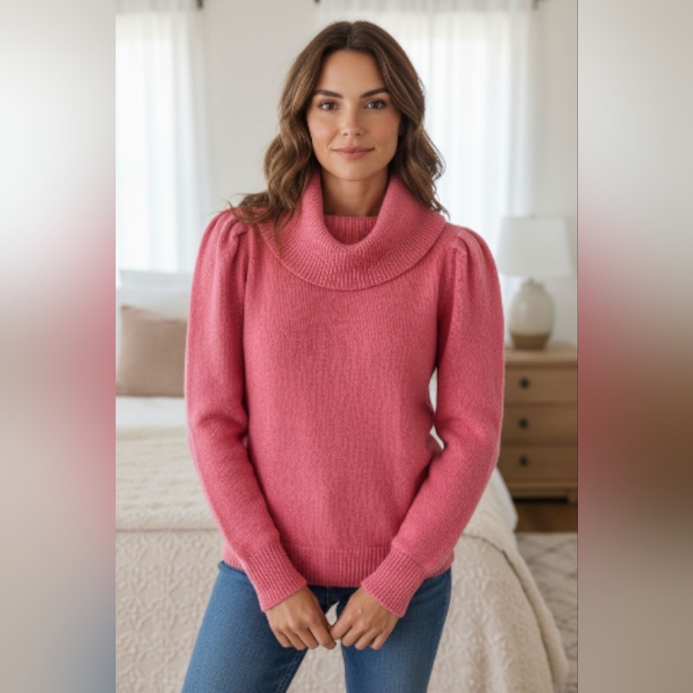 Lilly Pulitzer Pink Cowl Neck Sweater Sz Xs